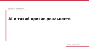 AI и тихий кризис реальности