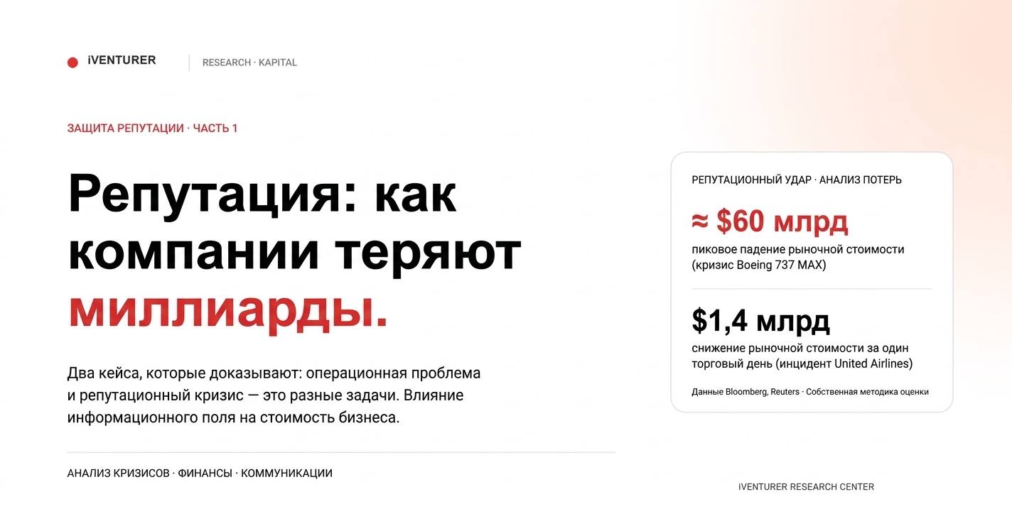 Защита репутации: как компании теряют миллиарды. Часть 1